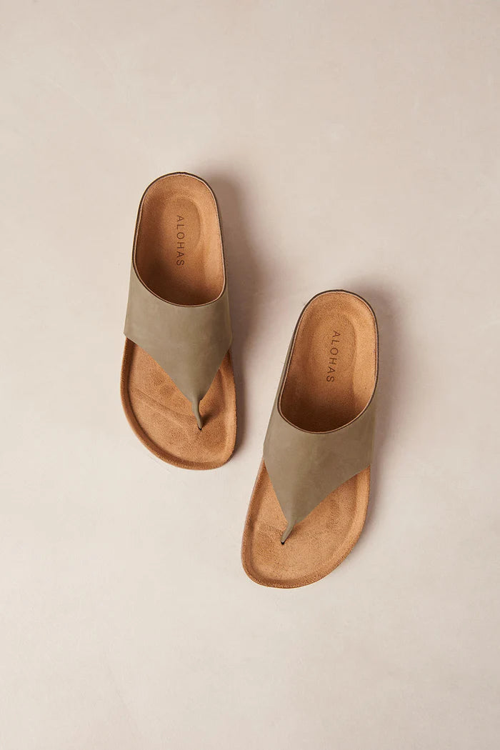 IVY KHAKI LEATHER SANDALS