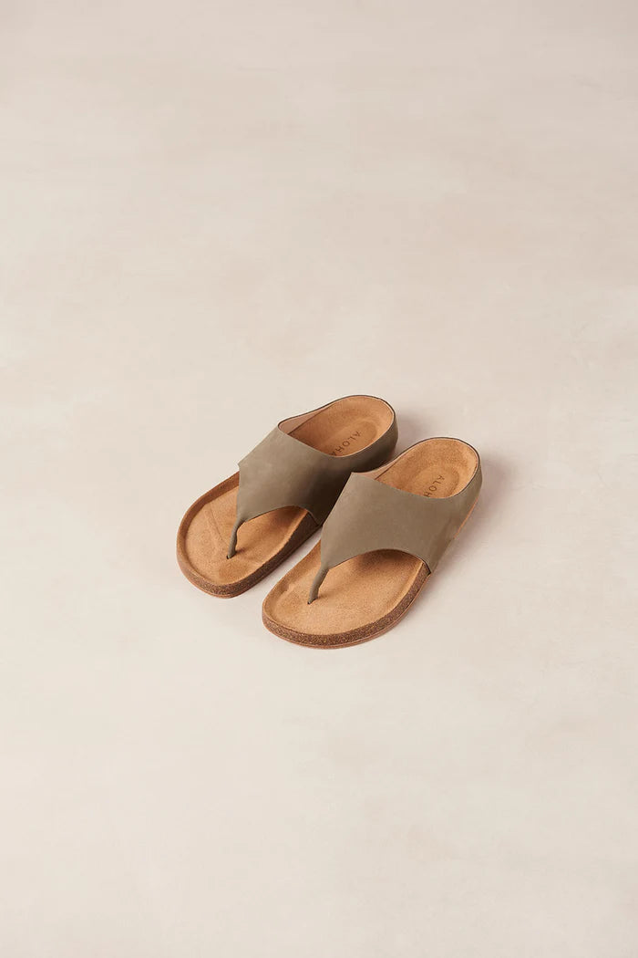 IVY KHAKI LEATHER SANDALS