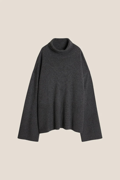 ANDREAS SOLID KNITTED SWEATER ANTRACITE