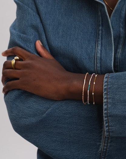 TREASURE MULTI PEARL BRACELET GOLD