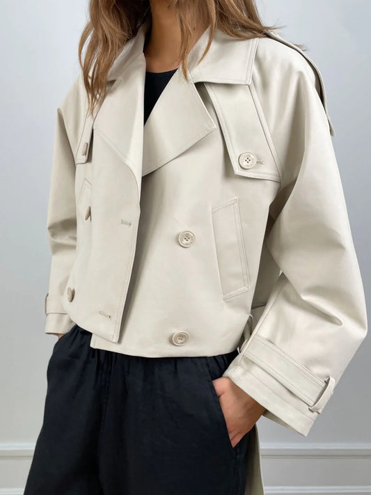 BOBBY CANVAS TRENCH JACKET -  CRÈME