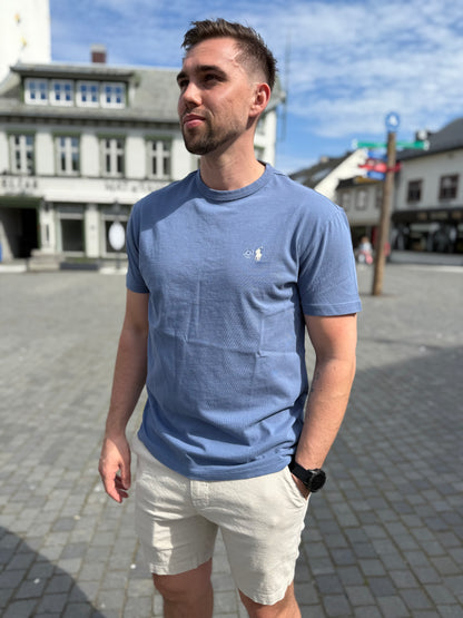 CLASSIC FIT JERSEY CREWNECK CAPRI BLUE