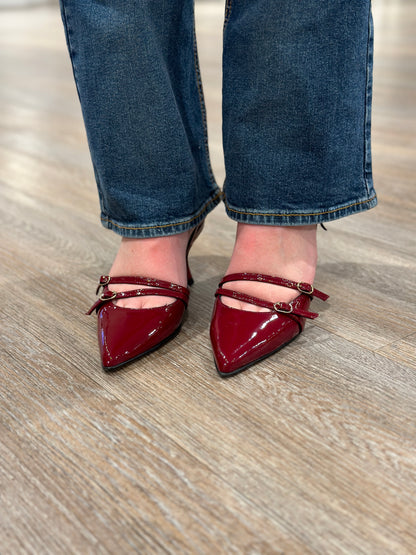 Joelle Onix Burgundy Leather Pumps