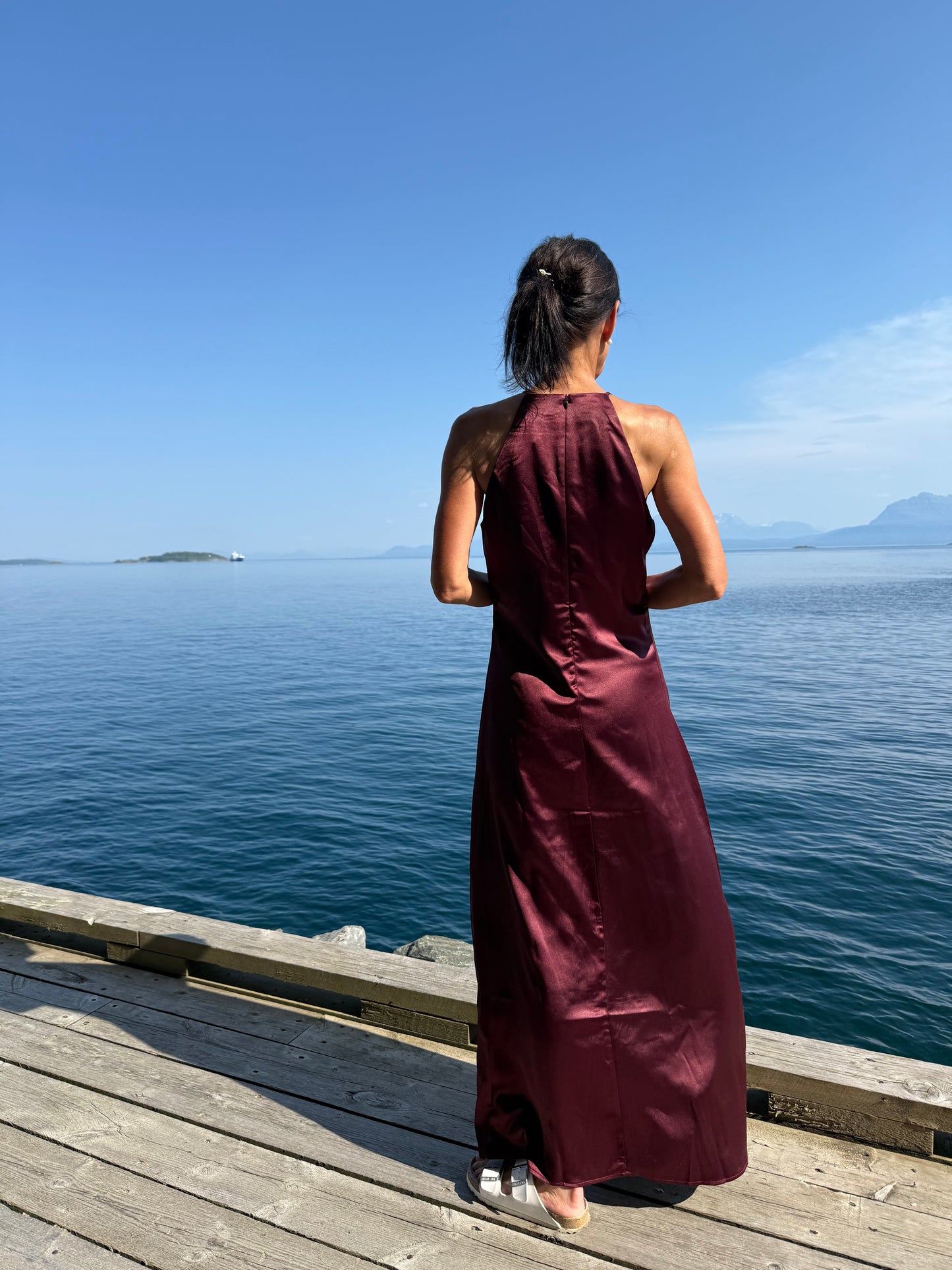 LACIE DRESS DUSTY MAHOGANY