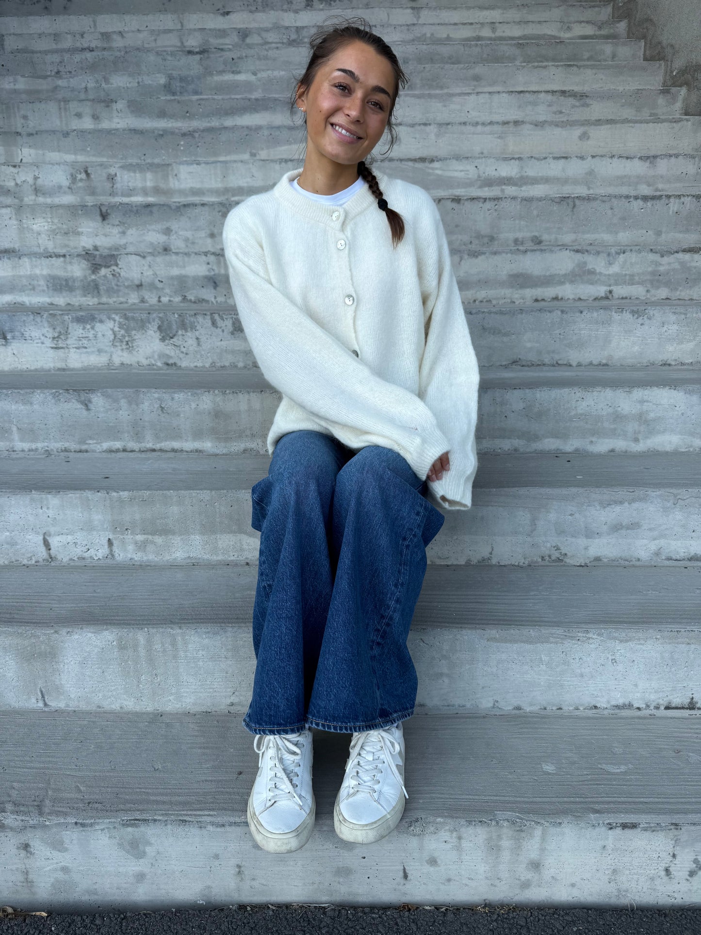 KAE KNIT CARDIGAN OYSTER