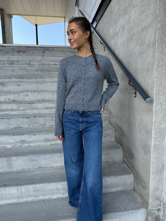 LYA KNIT CARDIGAN DARK GREY MELANGE