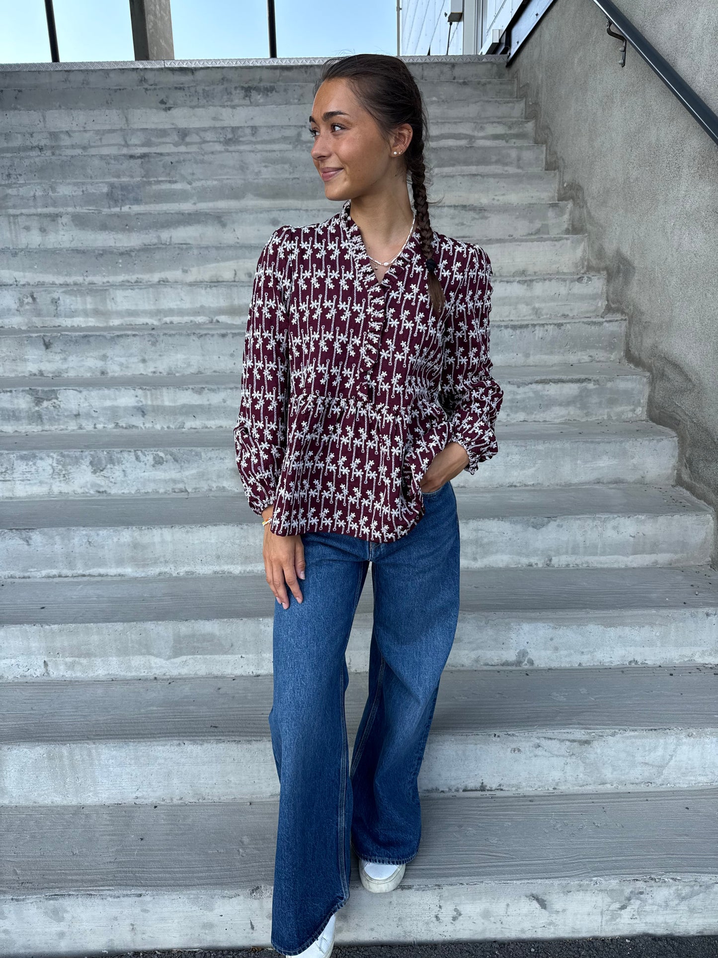 MATTI BLOUSE DUSTY MAHOGANY
