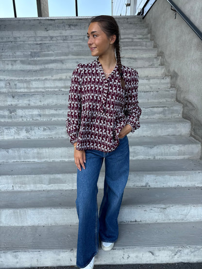 MATTI BLOUSE DUSTY MAHOGANY
