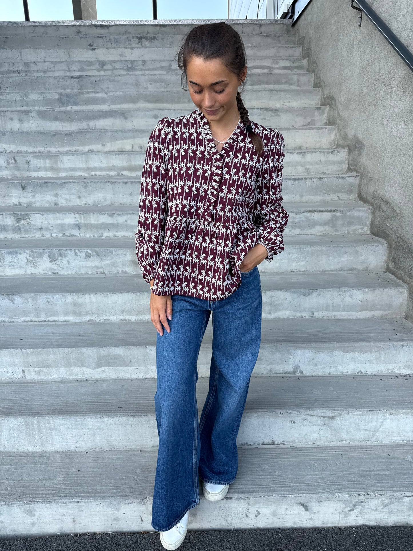 MATTI BLOUSE DUSTY MAHOGANY