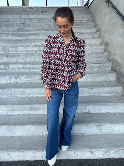 MATTI BLOUSE DUSTY MAHOGANY