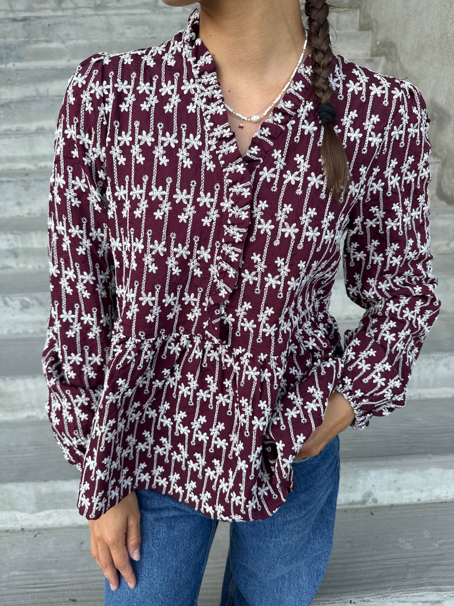 MATTI BLOUSE DUSTY MAHOGANY