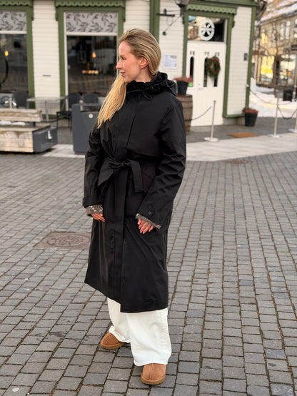 SUVA HARDSHELL TRENCH COAT BLACK