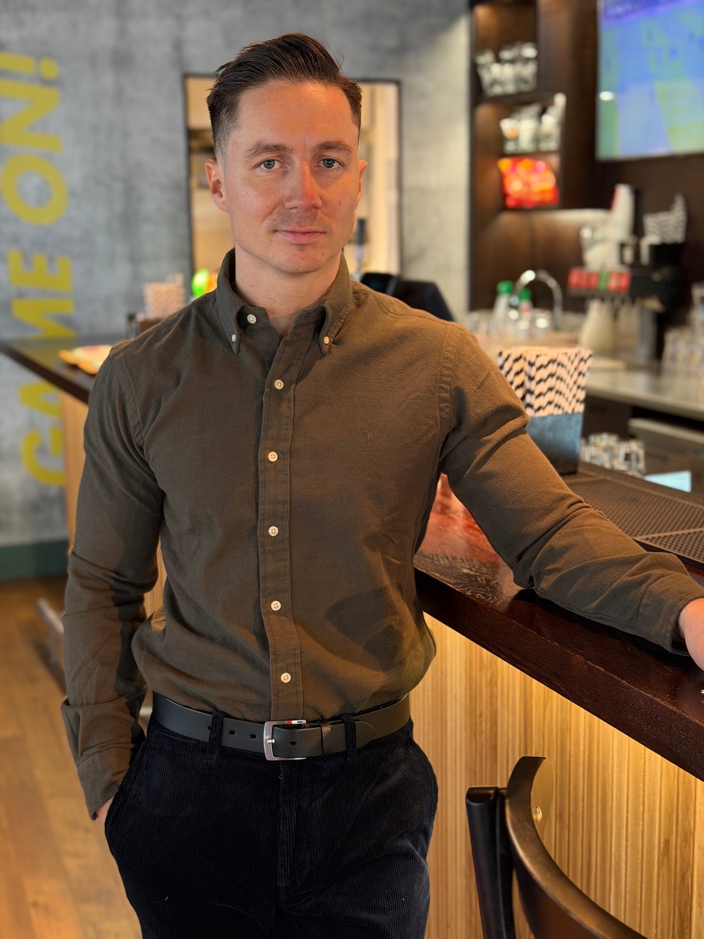 CUSTOM FIT BRUSHED FLANNEL SHIRT RANGER GREEN