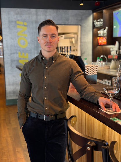 CUSTOM FIT BRUSHED FLANNEL SHIRT RANGER GREEN