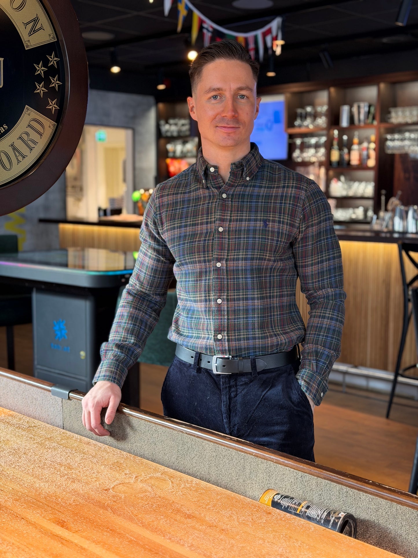 CUSTOM FIT PLAID BRUSHED FLANNEL SHIRT