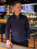 LONG SLEEVE QUARTER ZIP PULLOVER HUNTER NAVY