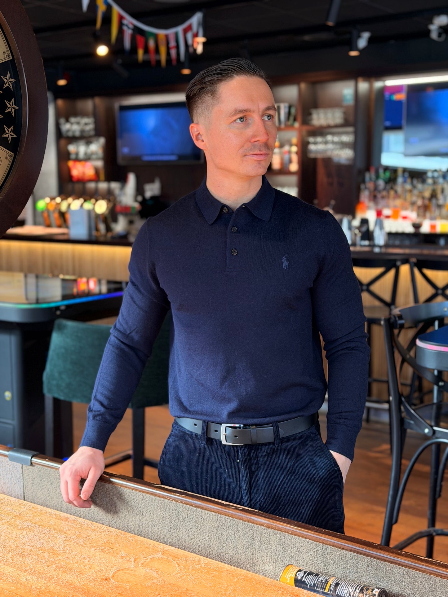 LONG SLEEVE WOOL PULLOVER BLUE