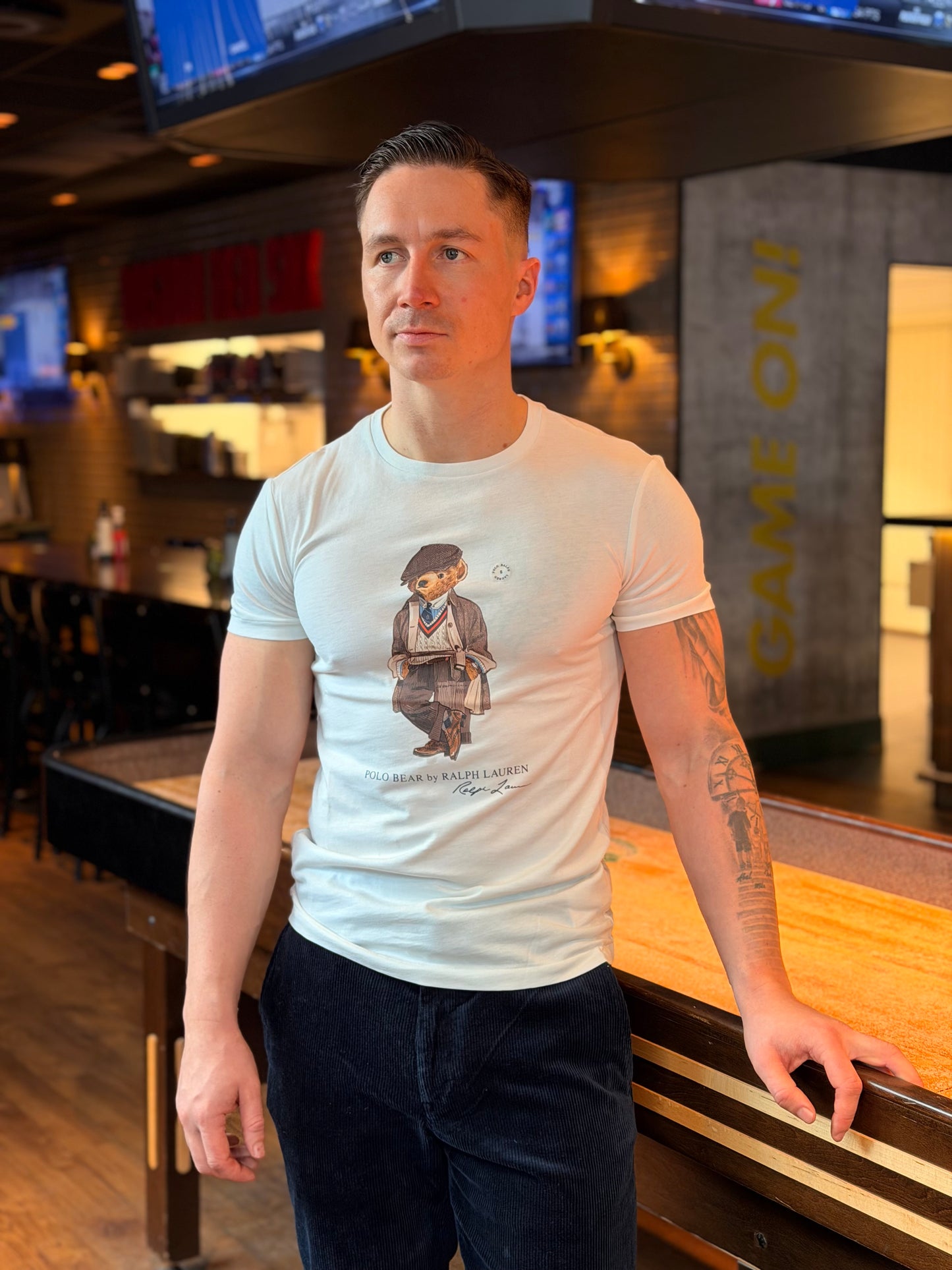 POLO BEAR JERSEY T-SHIRT DECKWASH WHITE