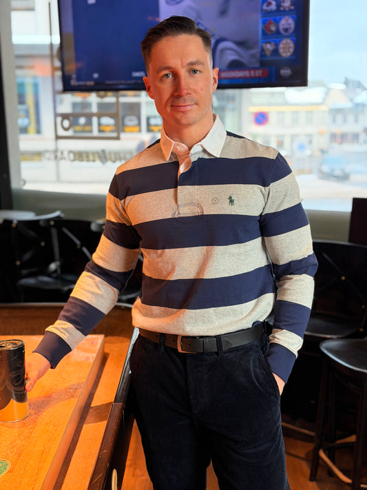 CLASSIC FIT LONG SLEEVE GREY BLUE