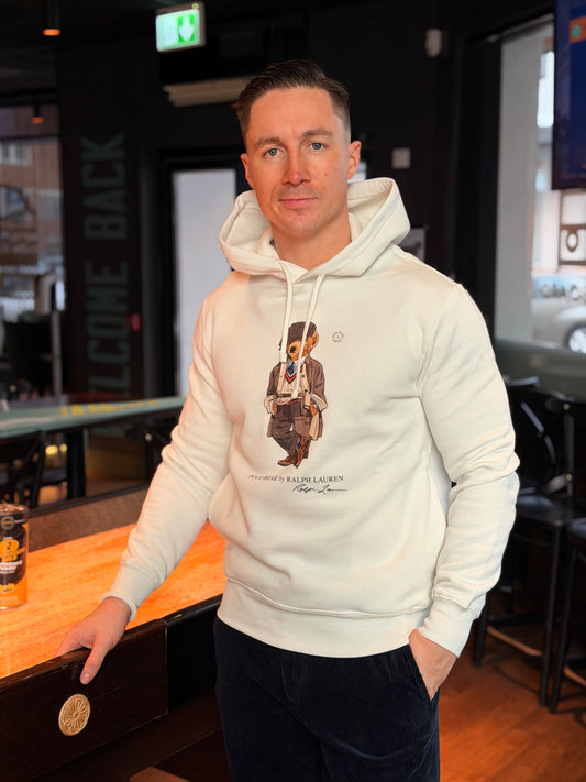 POLO BEAR FLEECE HOODIE WHITE