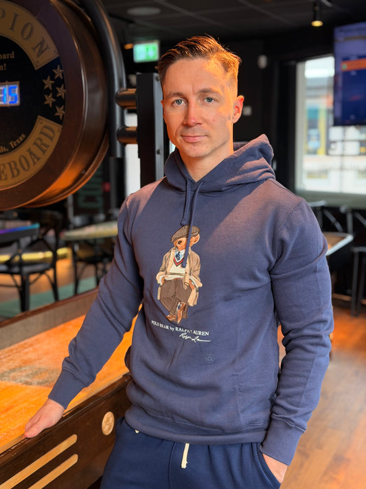 POLO BEAR FLEECE HOODIE FADED BLUE