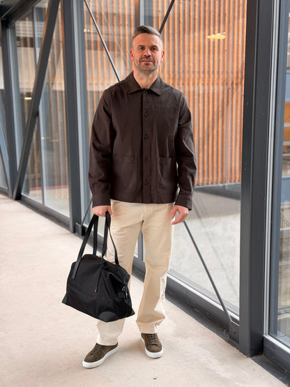 LAYTON COTTON OVERSHIRT LICORICE