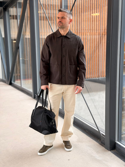 LAYTON COTTON OVERSHIRT LICORICE