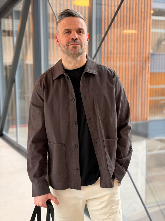 LAYTON COTTON OVERSHIRT LICORICE