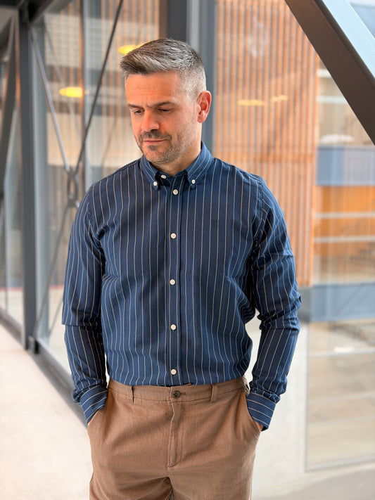 DESERT REG STRIPE SHIRT DARK NAVY