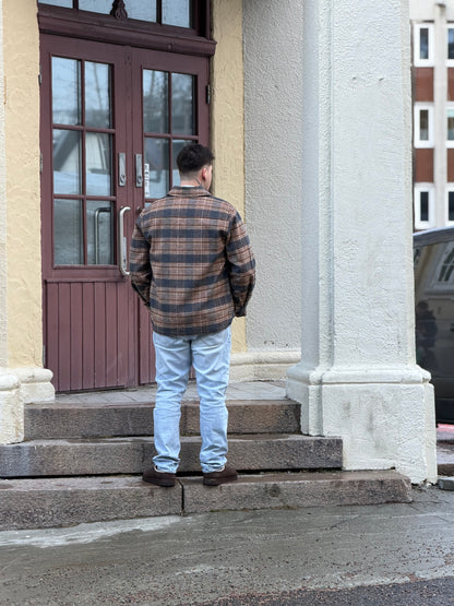 RELAXED FLANNEL OVERSHIRT BROWN MIX