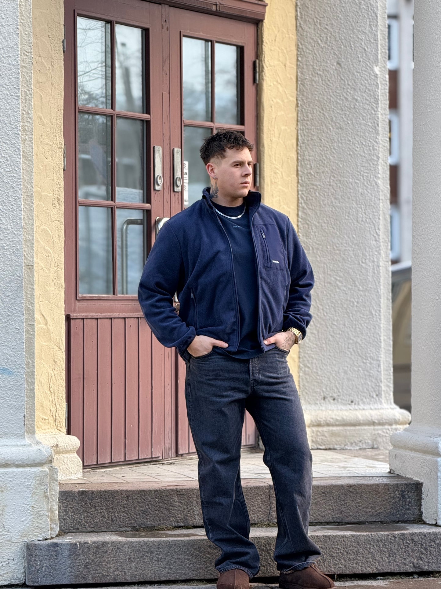 DOVRE FLEECE JACKET - BLÅ