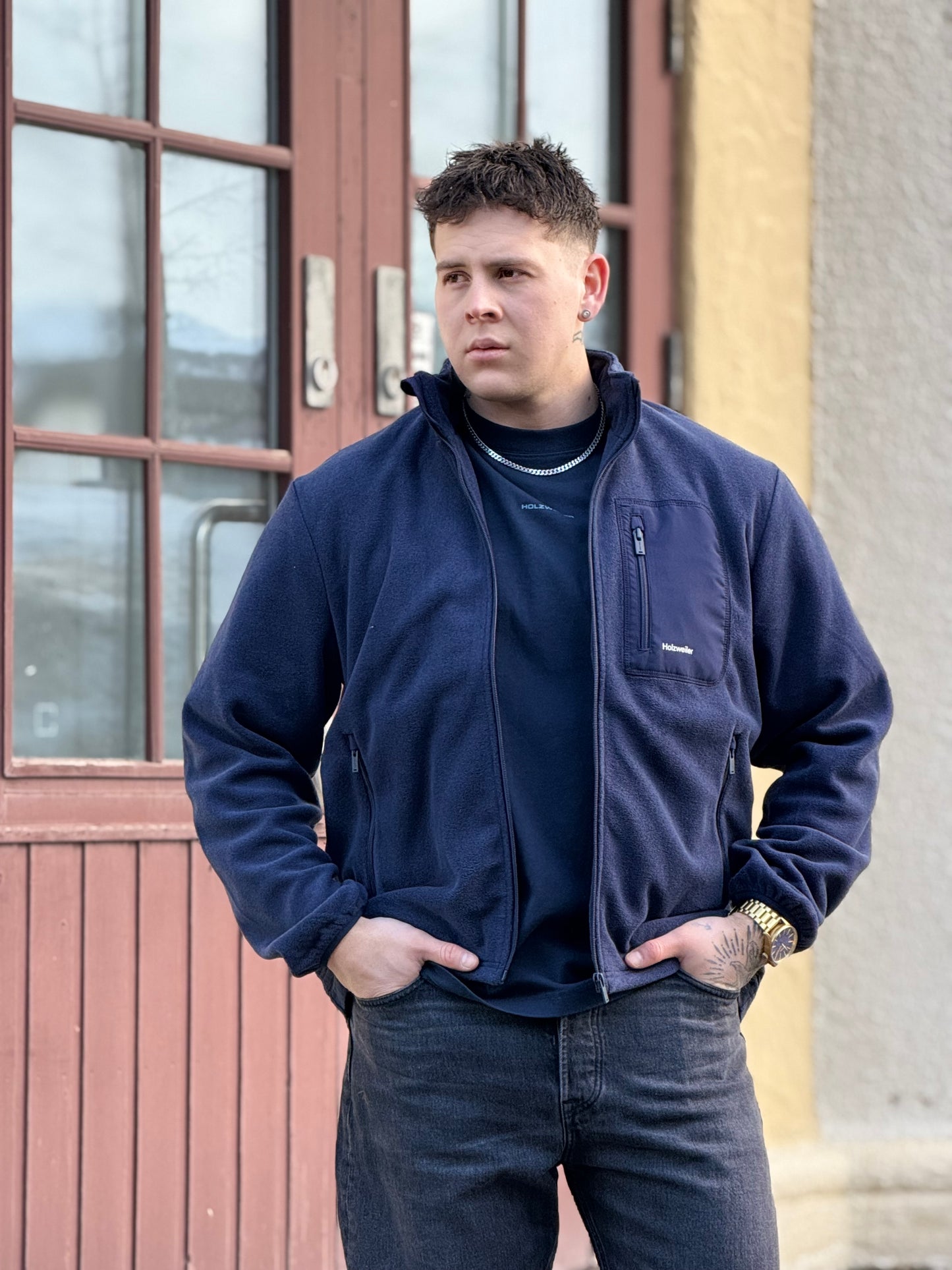 DOVRE FLEECE JACKET - BLÅ