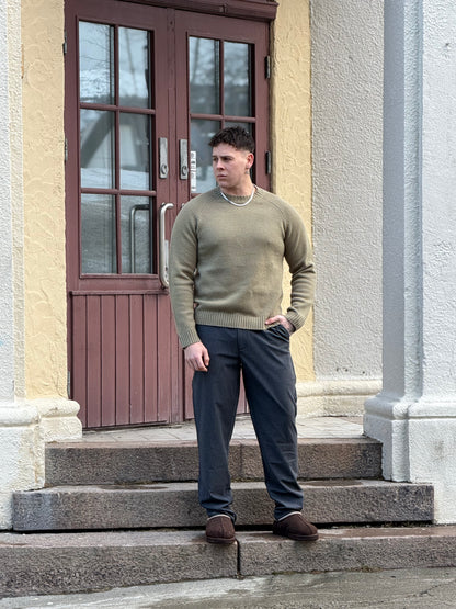 WOOL CREWNECK SWEATER GREEN