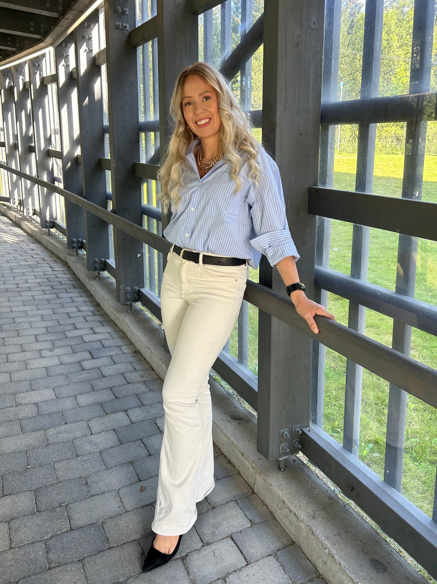 ELSA SHIRT OXFORD WHITE STRIPE