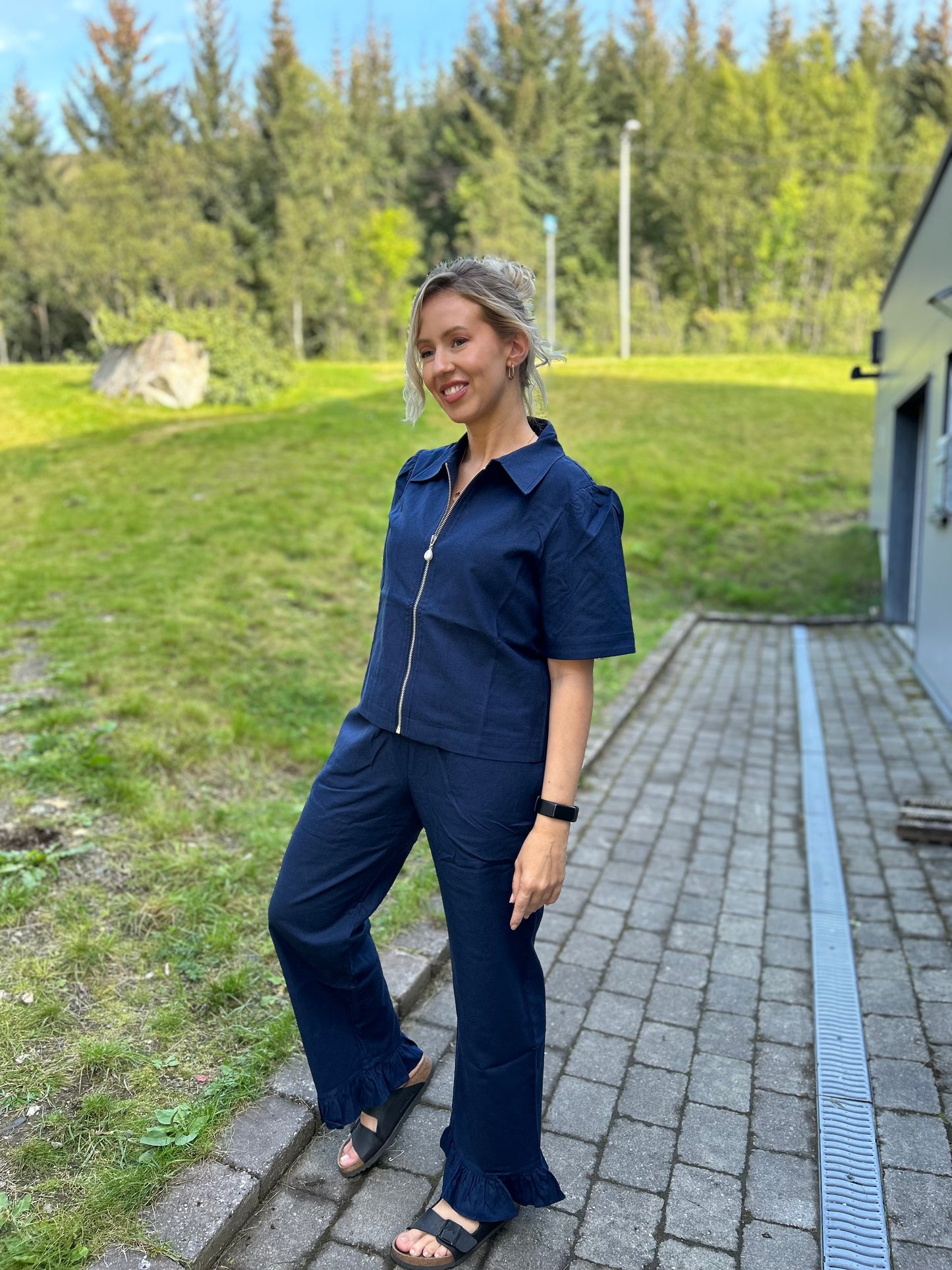 MILA SKJORTE LIN NAVY