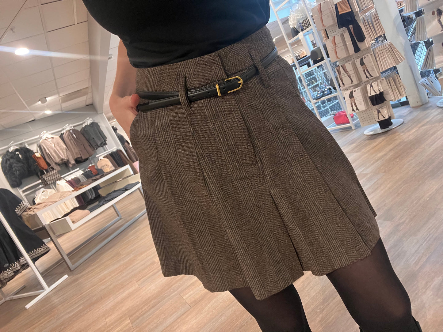 SCHOOL WOOL CHECK SKIRT