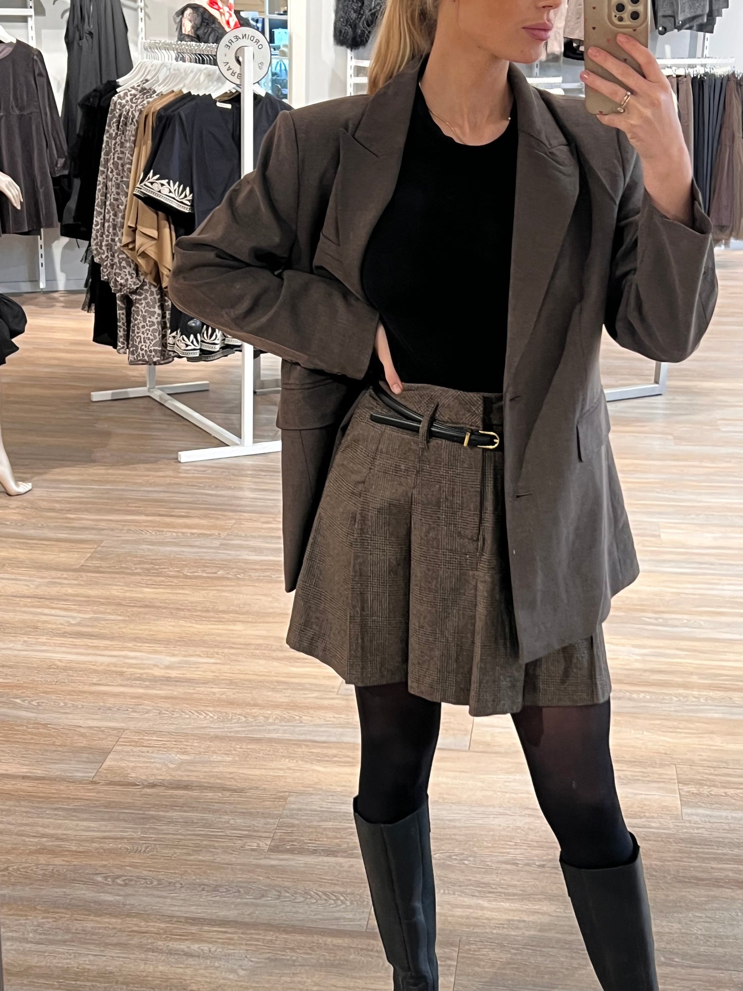 SCHOOL WOOL CHECK SKIRT