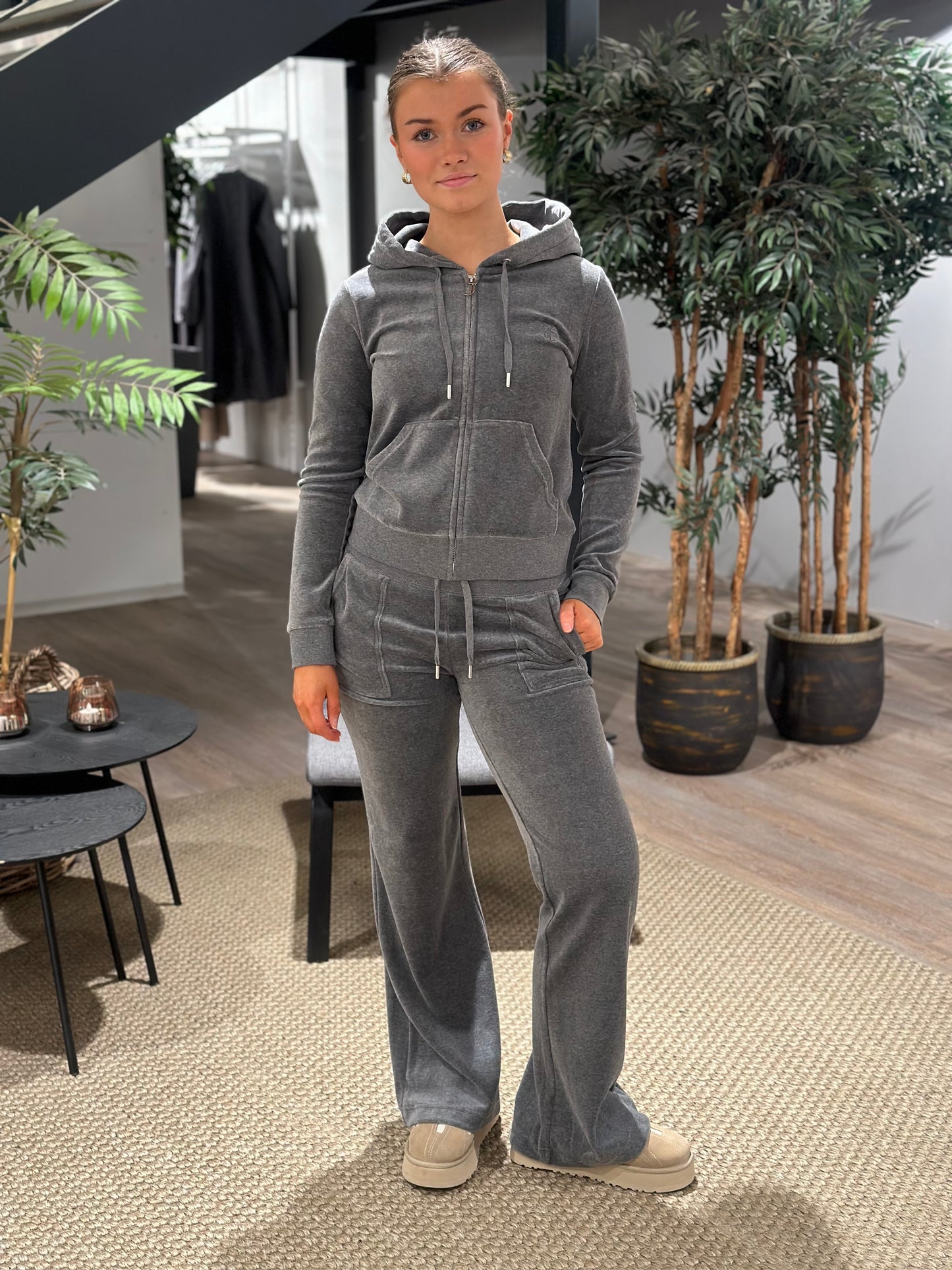 LAYLA LOW RISE POCKET FLARE CHARCOAL MARL