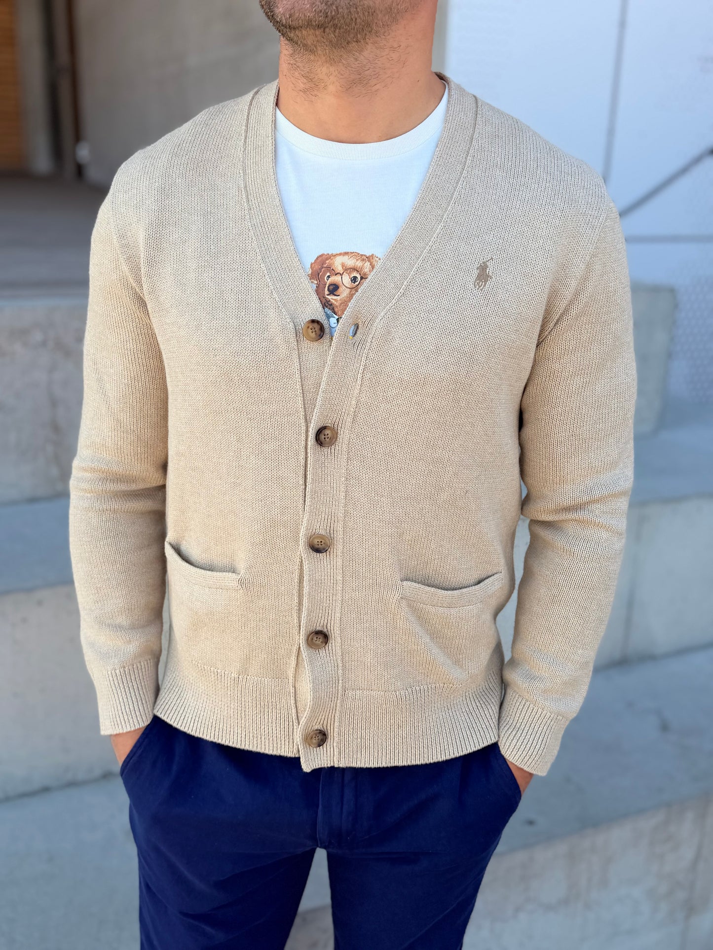 LONG SLEEVE CARDIGAN DUNE MELANGE