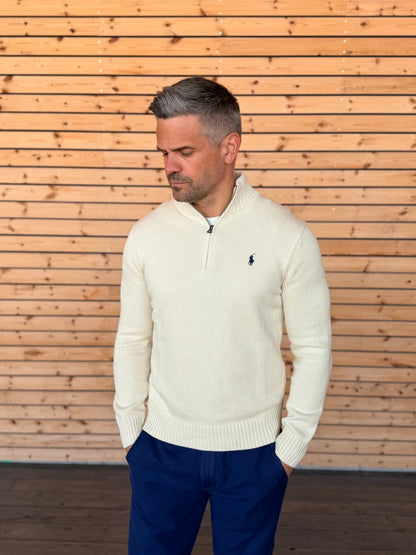 LONG SLEEVE HALF ZIP PULLOVER ANDOVER CREAM