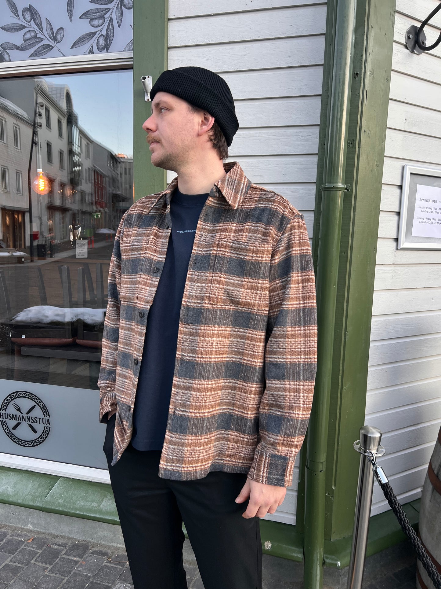 RELAXED FLANNEL OVERSHIRT BROWN MIX