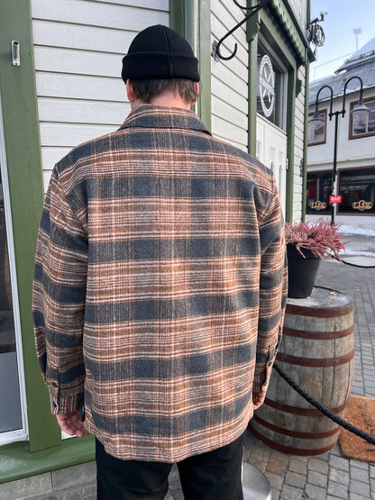 RELAXED FLANNEL OVERSHIRT BROWN MIX