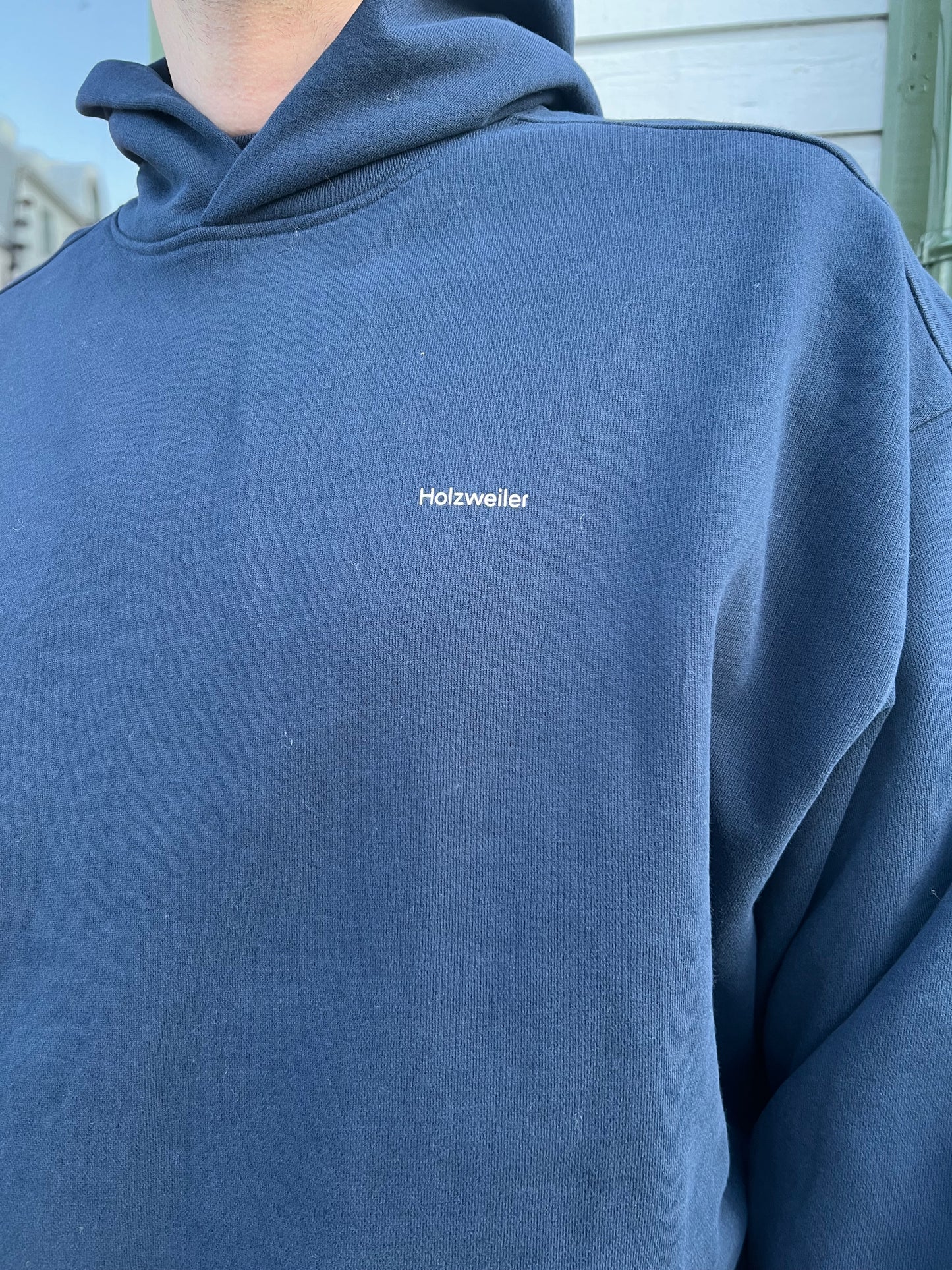 RELAXED LOGO HOODIE DARK BLUE