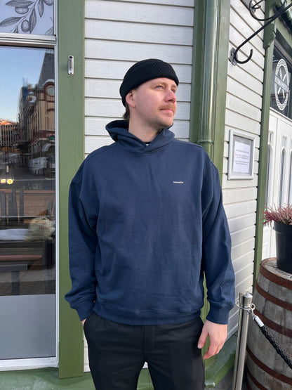 RELAXED LOGO HOODIE DARK BLUE