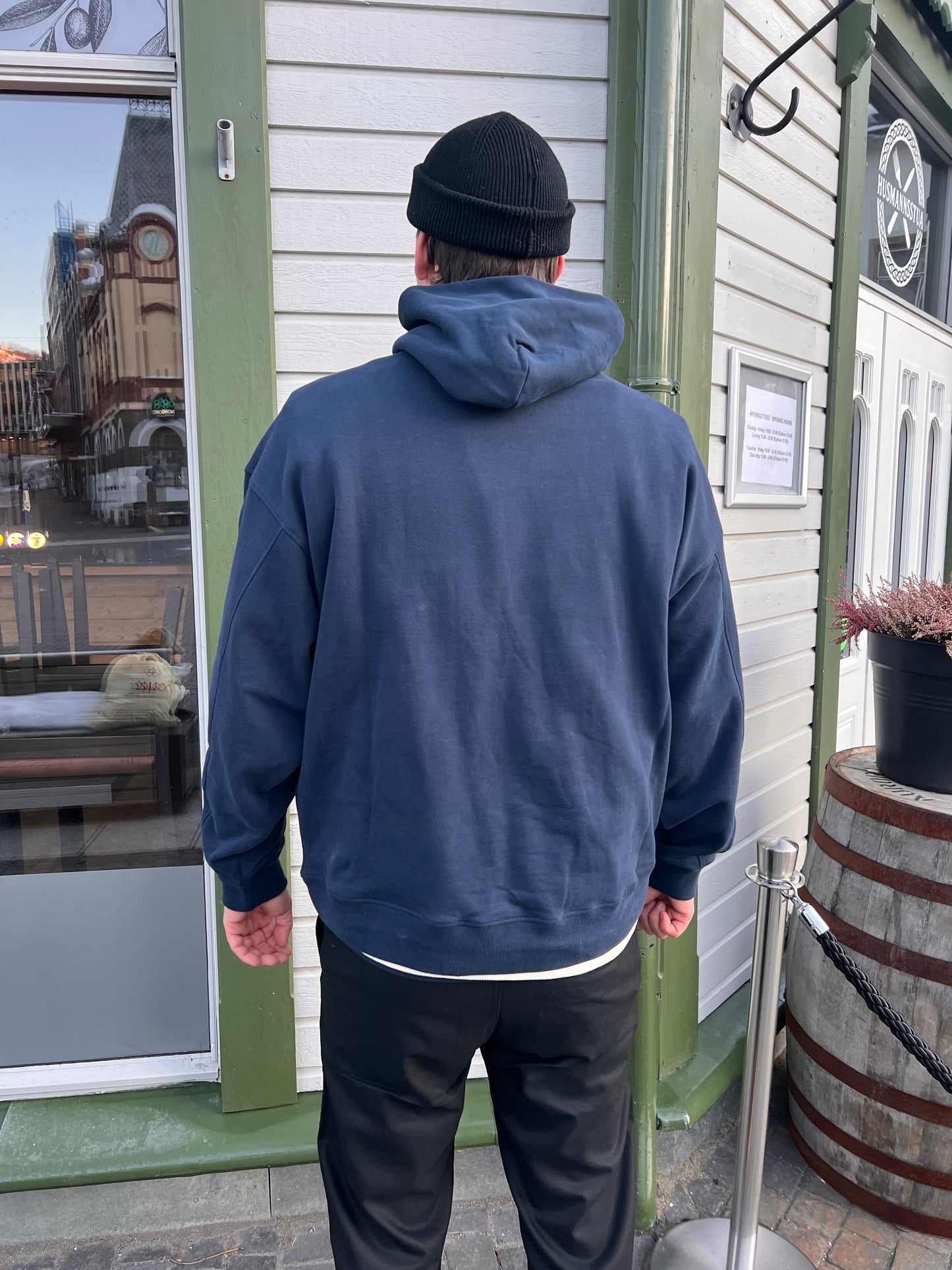 RELAXED LOGO HOODIE DARK BLUE