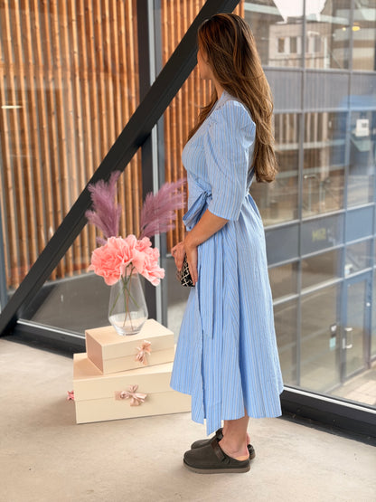 SCARLETT SHORT STRIPE DRESS BLUE