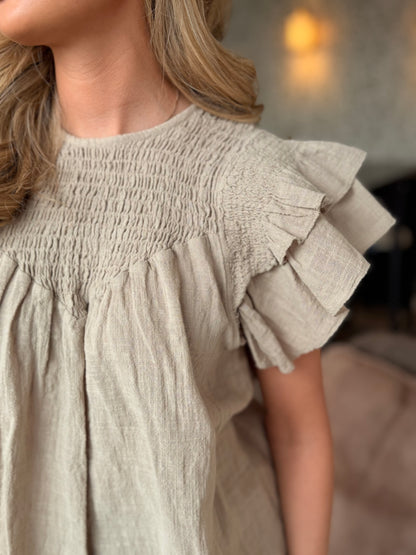 MAURA BLOUSE GREY IVORY
