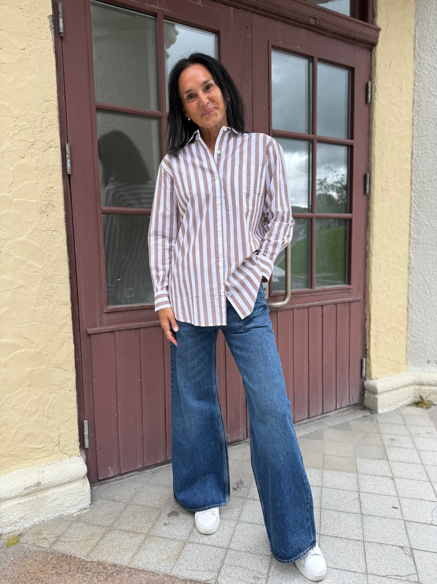 ELSA SHIRT RUSSET WHITE STRIPE