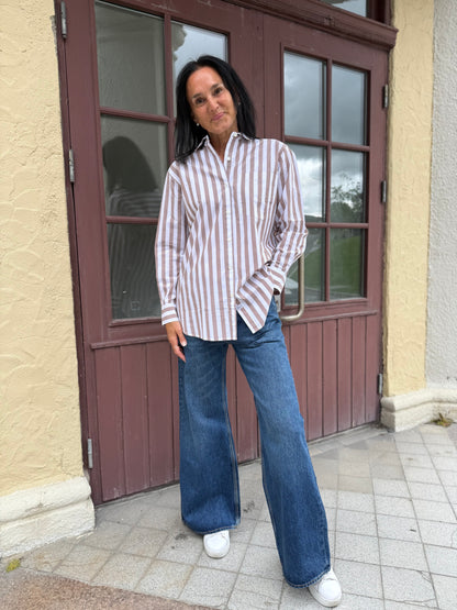 ELSA SHIRT RUSSET WHITE STRIPE