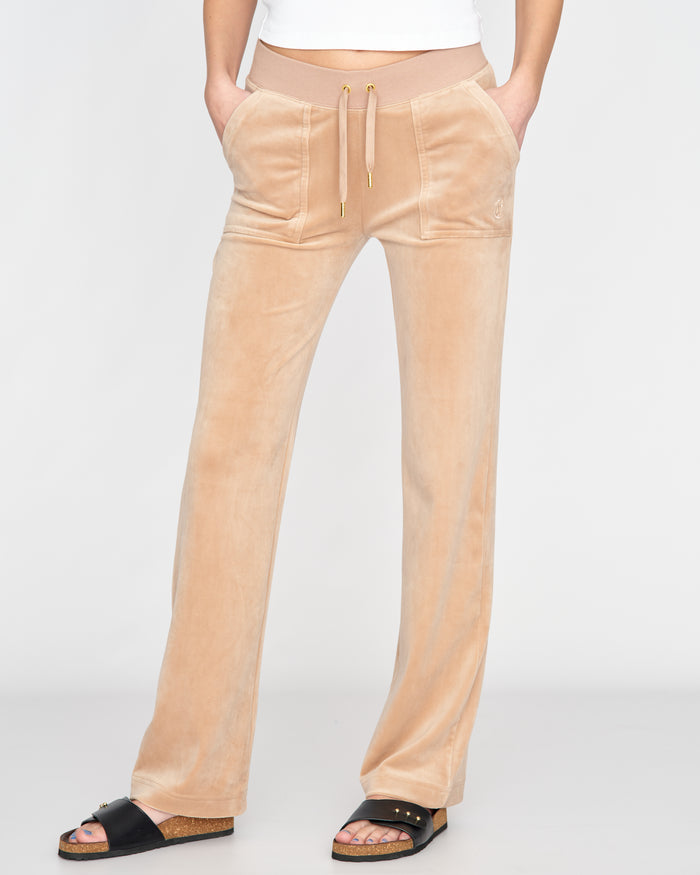 DEL RAY CLASSIC VELOUR JOGGEBUKSE GOLD CARAMEL
